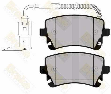 BRAKE ENGINEERING Комплект тормозных колодок, дисковый тормоз PA1571